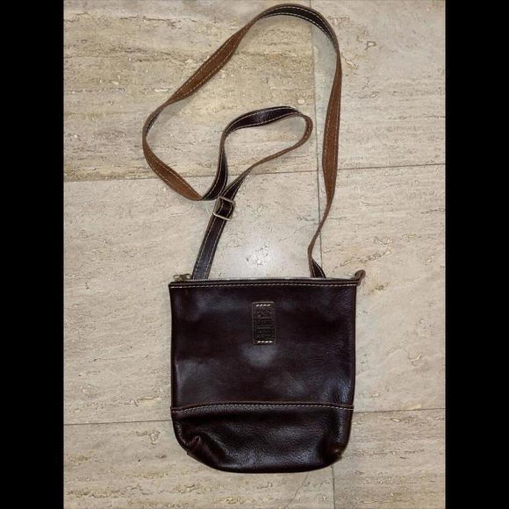 Portland Leather Goods Brown Crossbody hobo Bag Purse 8.5”x9”
